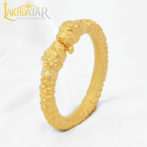 Majestic Lion Face Gold Kada for Men