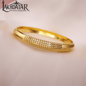 Laser Engraved Gold Kada for Men