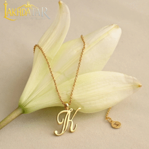 Alphabet K Delicate Gold Pendant