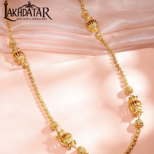 Women’s Gold Necklace with Ornate Beaded Motifs