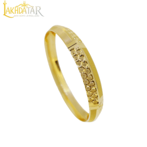 Unique Engraved Gold Kada for Men