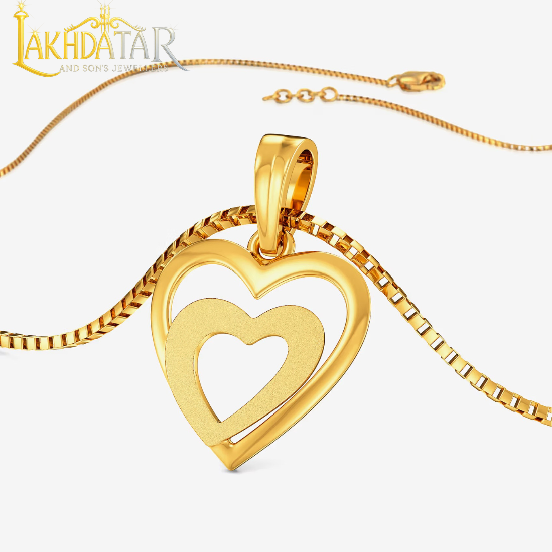 Double Heart Gold Pendant