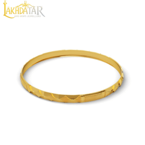 Unique Engraved Gold Kada for Men