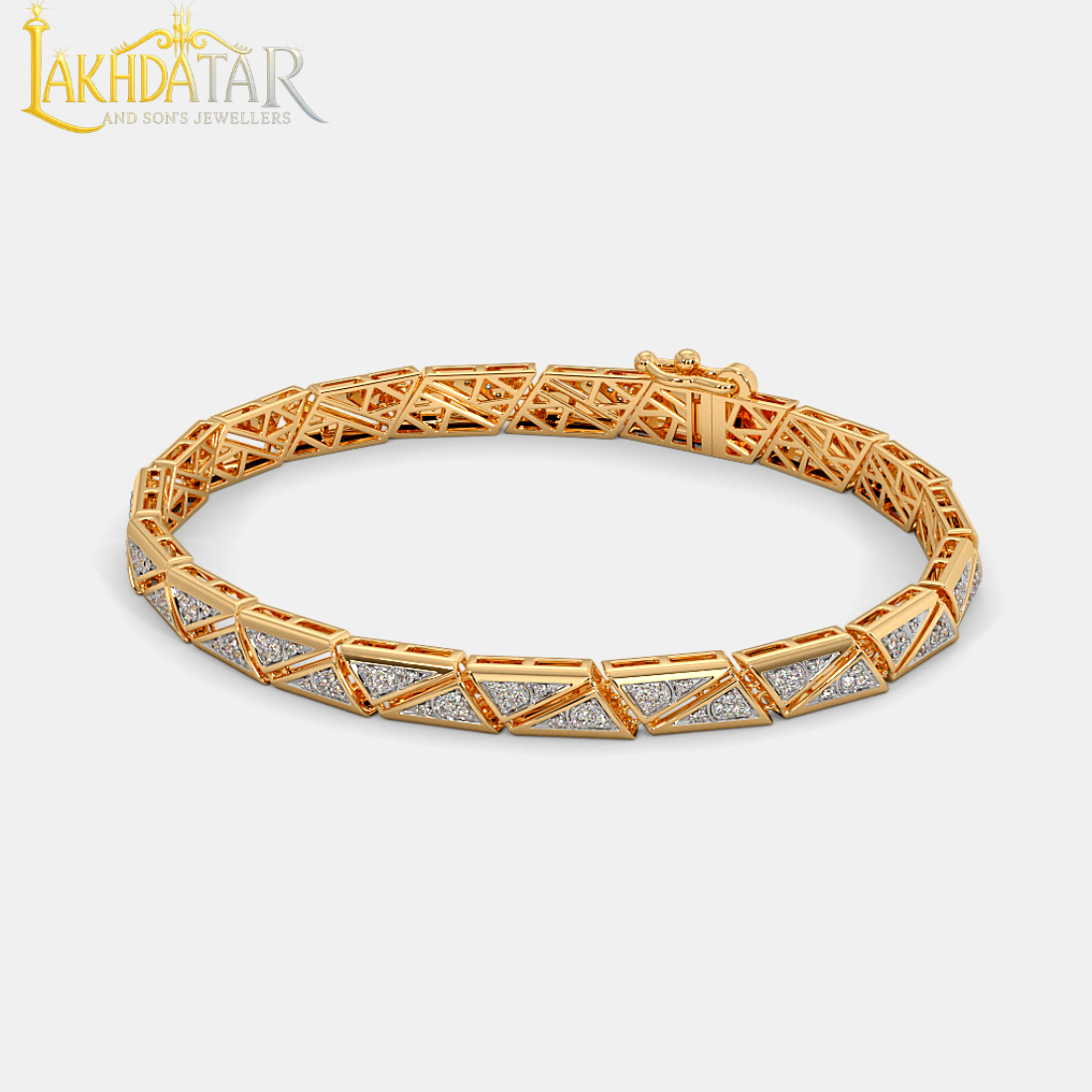 Bold Diamond Gold Bracelet for Men - Image 3