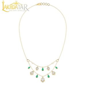 Emerald Diamond Gold Necklace