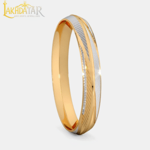 Engraved Diamond Gold Kada for Men
