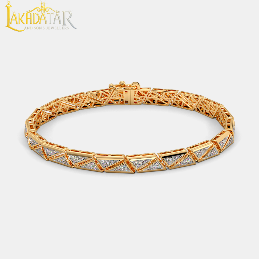 Bold Diamond Gold Bracelet for Men - Image 4