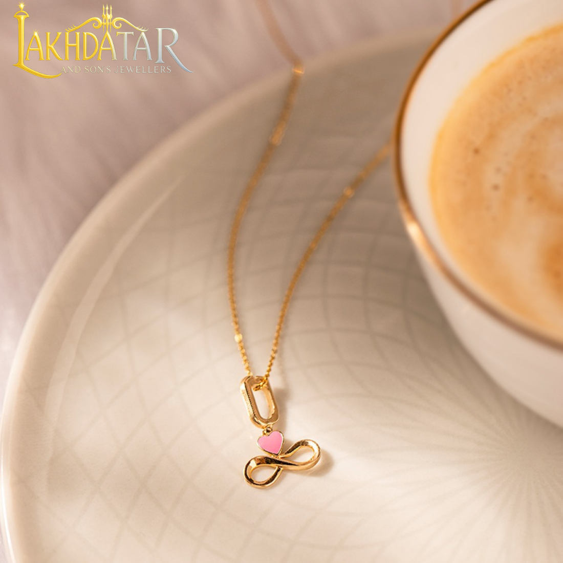 Infinity Gold Charm PendantA delicate gold infinity charm pendant, symbolizing eternal love and elegance, perfect for everyday wear or gifting. - Image 5