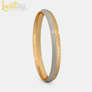 Engraved Diamond Gold Kada for Men