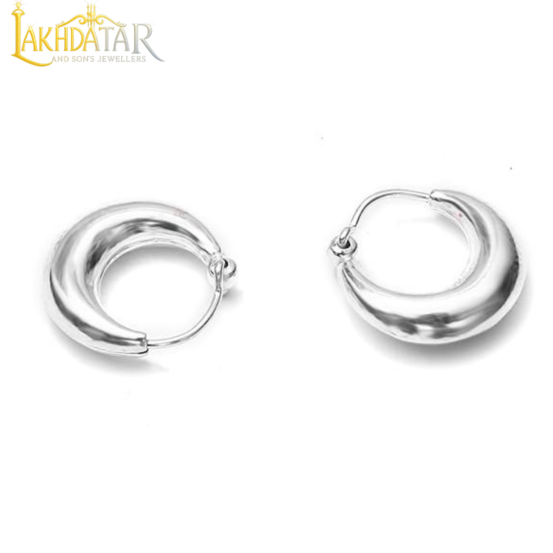 Chunky Half-Moon Huggie Hoop Earrings