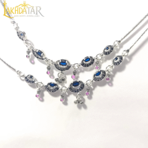 Modern Silver Chain Anklet with Floral & Ghungroo Charm Accents