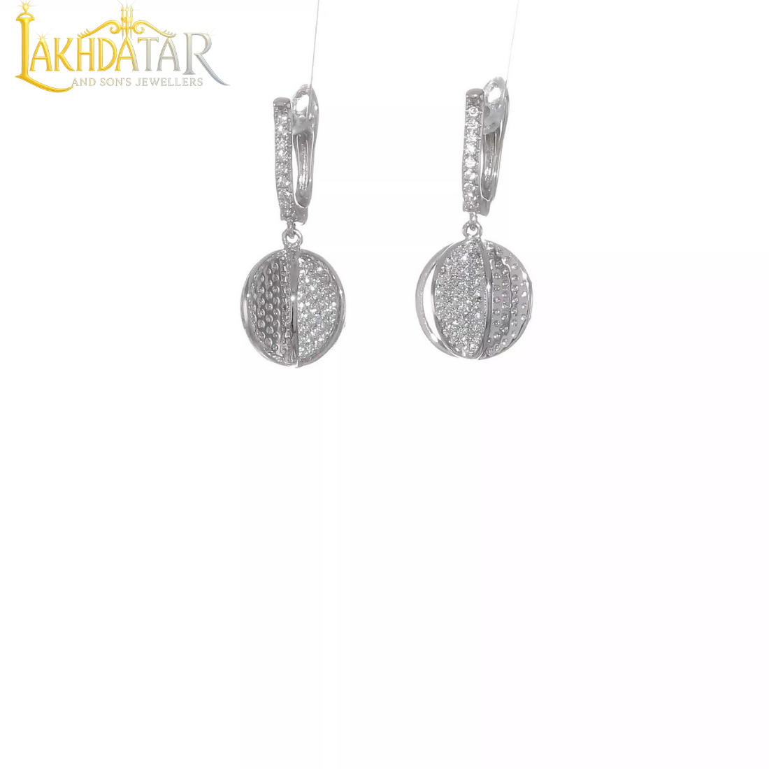 925 Sterling Silver Sparkling Round Drop Earrings for Women - Image 2