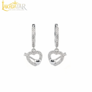 925 Sterling Silver Heart with Arrow Earrings for Women