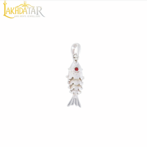 Silver Fish Pendant with Red Eye (3.5 cm)